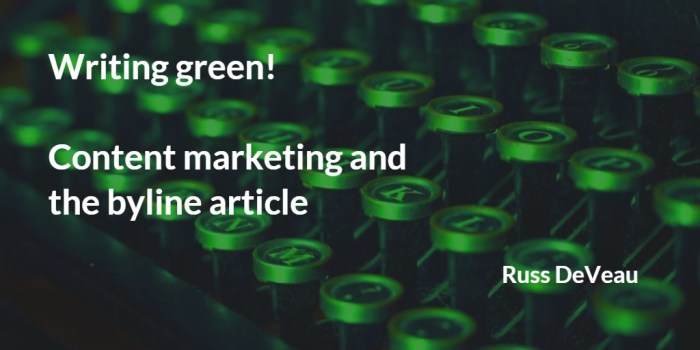 Russ DeVeau writing green