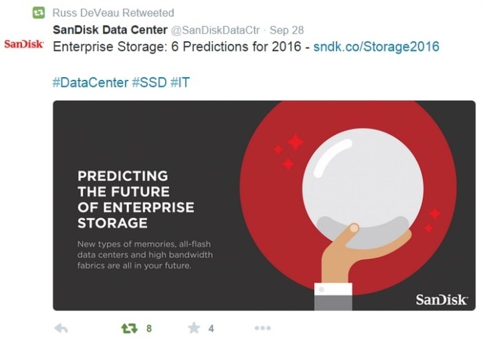 Russ DeVeau blog SanDisk 2016 storage predictions