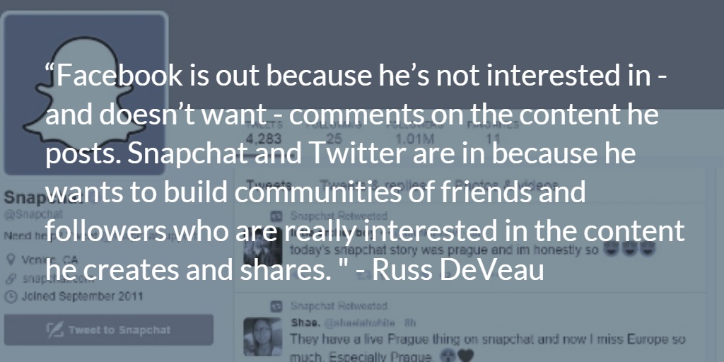 Russ DeVeau Snapchat Twitter Facebook